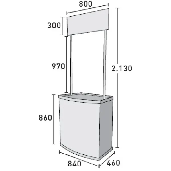 Medidas Mostrador Plástico
