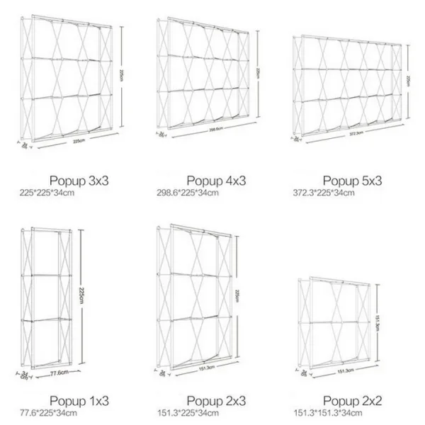 Medidas Pop Up Textil con Velcro