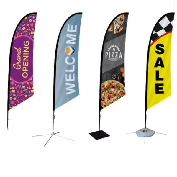 Bandera publicitaria tipo vela - Vista Alternativa